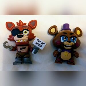 Lot of 2 Funko FNAF Foxy & Freddy, Approximately 2.5" tall, Vinyl Figures